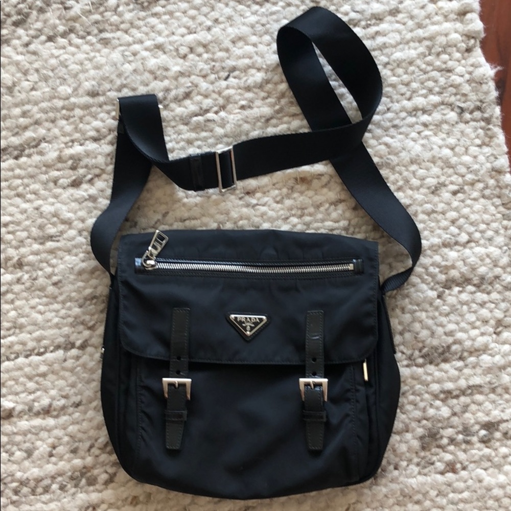 Prada Tessuto Black Nylon Messenger bag